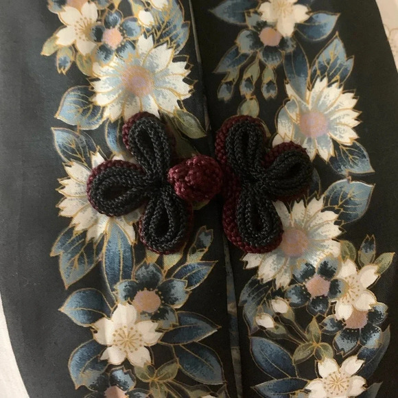 Cherry Blossom Kyoto Silk Robe From Japan Vintage Deadstock - Picture 7 of 10